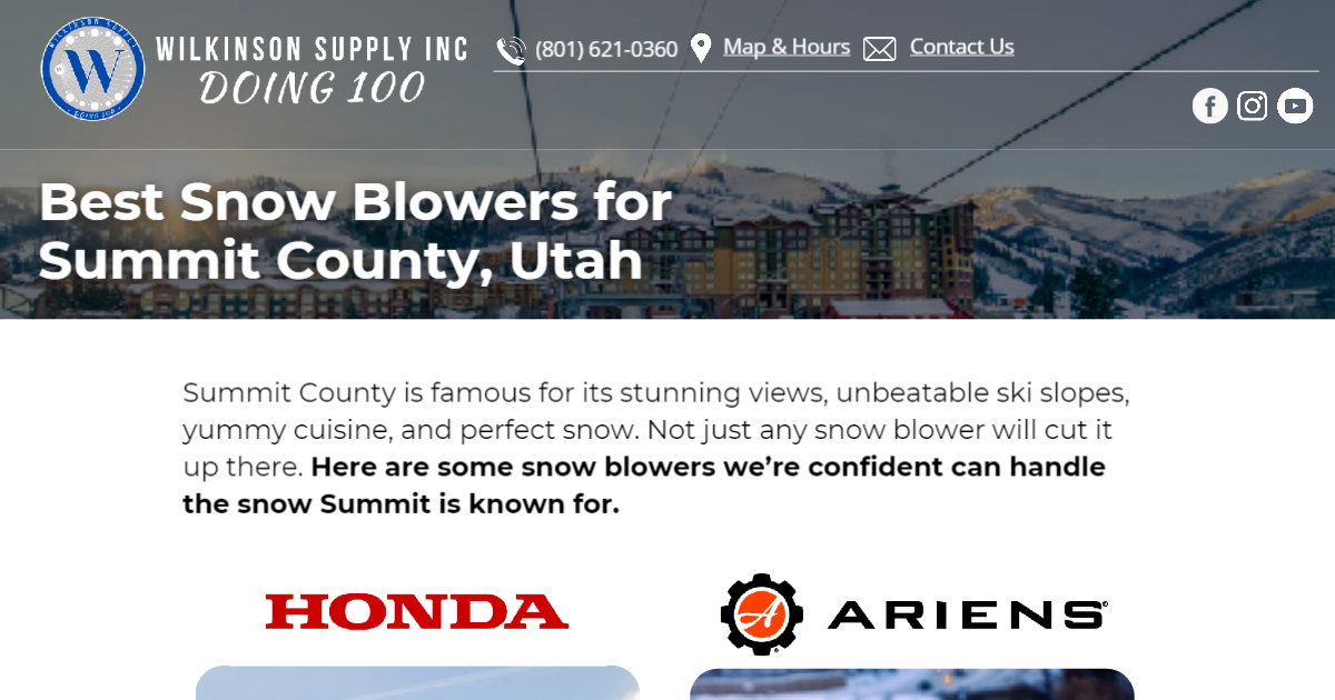 Best Snow Blowers for Summit County, Utah